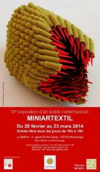 Exposition internationale d’art textile contemporain : Miniartextil à Montrouge. Du 28 février au 23 mars 2014 à Montrouge. Hauts-de-Seine. 